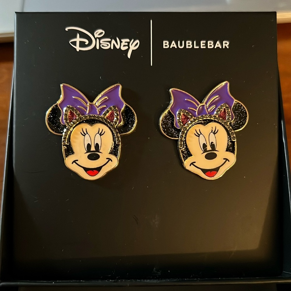 Disney Baublebar Minnie Mouse Red Devil Headband Pierced Earrings